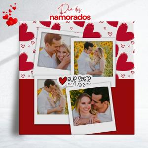 Azulejo Dia dos Namorados com Foto - mod. 02ad Azulejo Branco 15x15cm e 20x20cm Colorido Sublimação  
